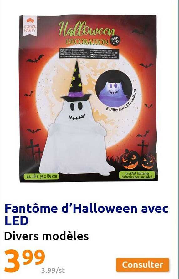 fantôme d'halloween avec led