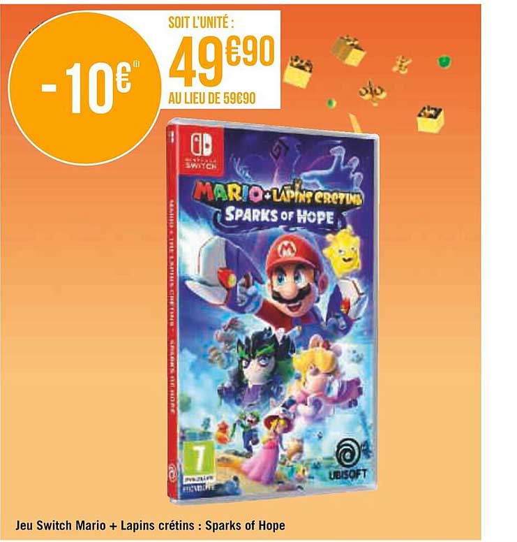 jeu switch mario + lapins crétins : sparks of hope