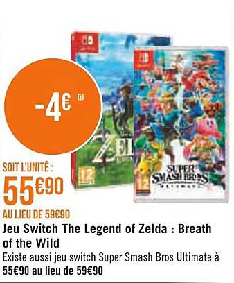 Jeu Switch The Legen Of Zelda : Breath Of The Wild