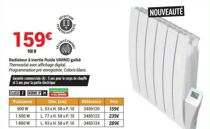 radiateur à inertie fluide varno galbé