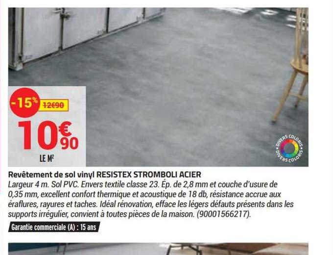 revêtement de sol vinyl resistex stromboli acier