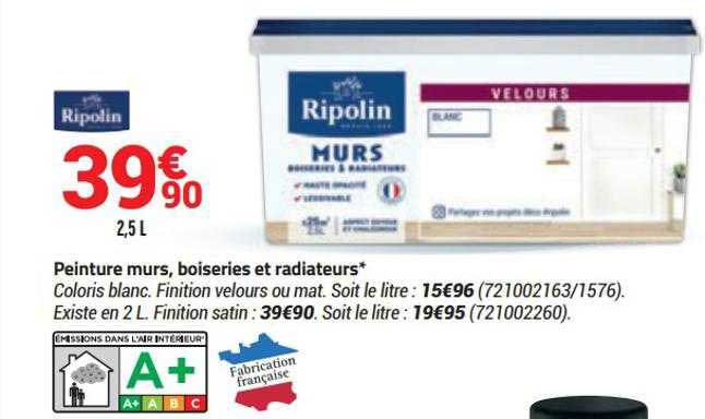ripolin peinture murs, boiseries et radiateurs