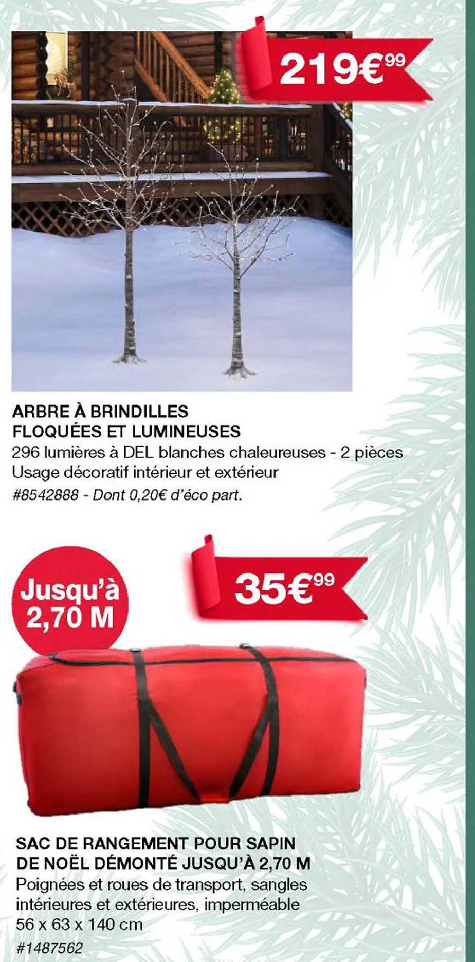 Sac De Rangement Pour Sapin De Noël Démonté Ou Arbre à Brindilles Floquées Et Lumineuses