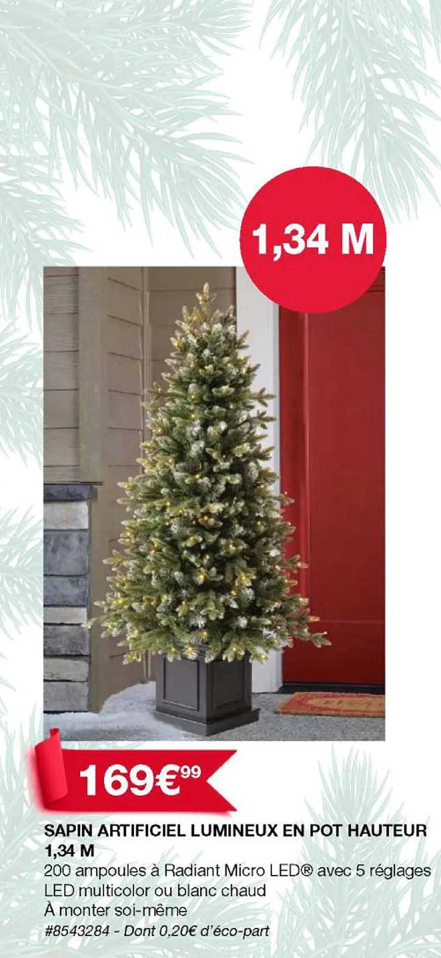 sapin artificiel lumineux en pot