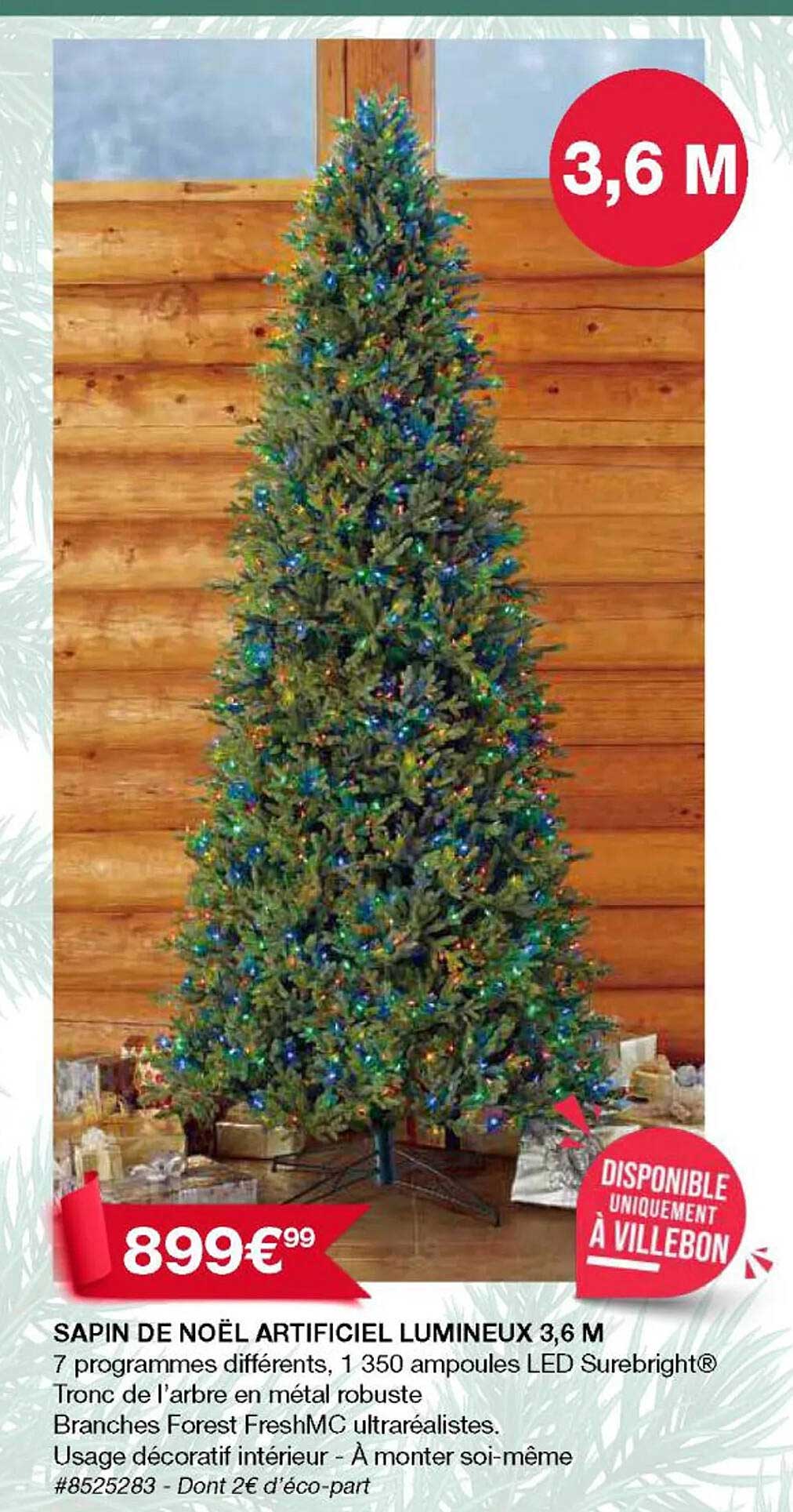 sapin de noël artificiel lumineux