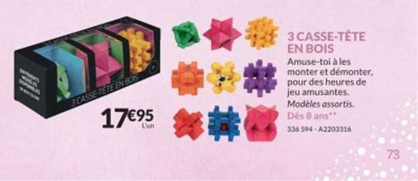 3 casse-tête en bois