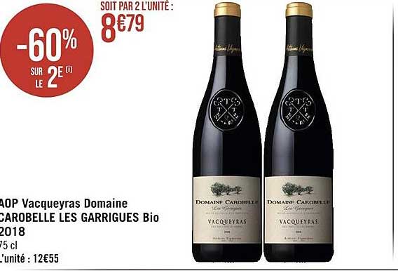 aop vacqueyras domaine carobelle les garrigues bio 2018