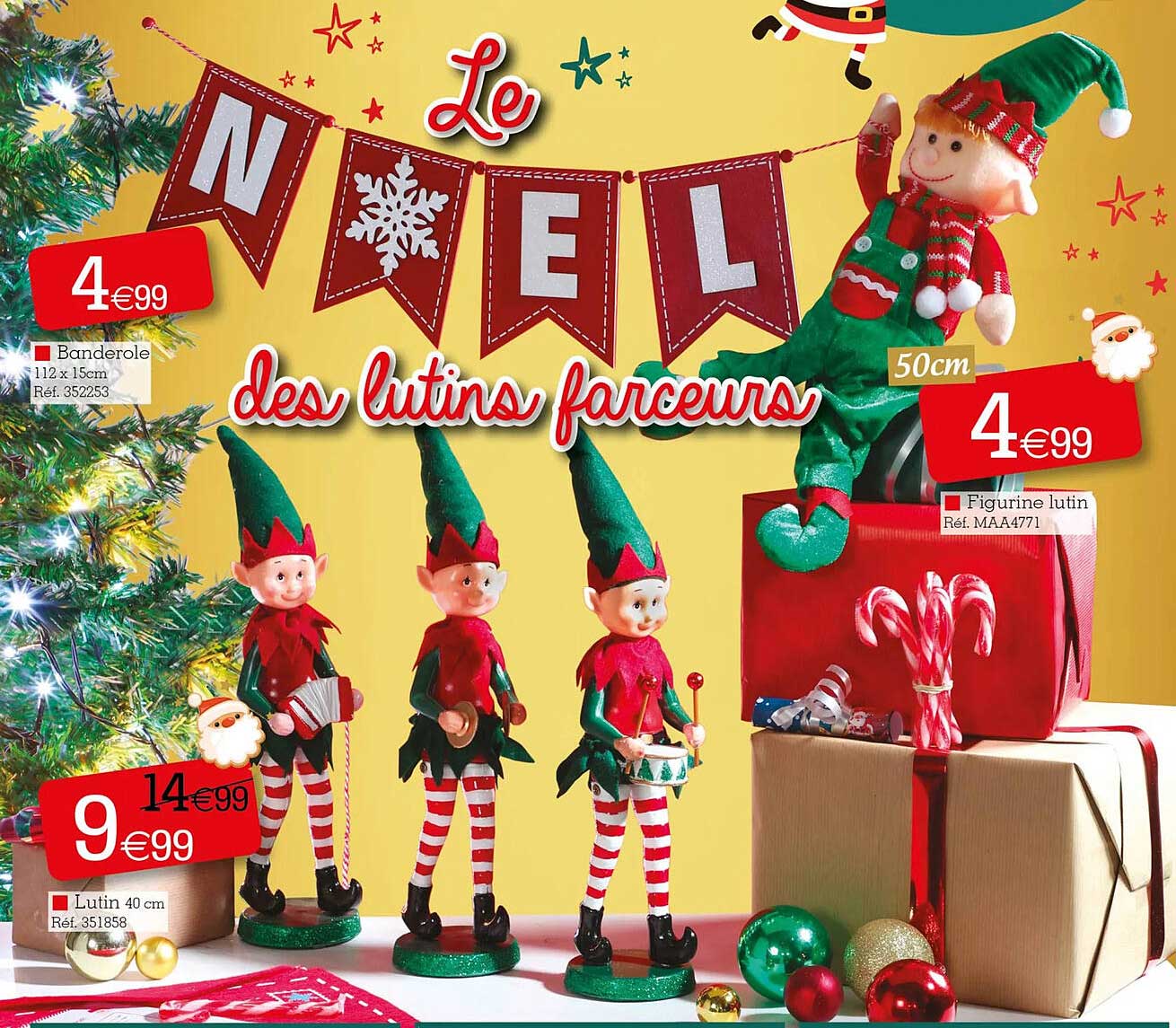 banderole, lutin 40 cm, figurine lutin
