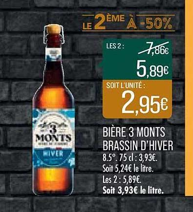 bière 3 monts brassin d'hiver le 2ème à -50%