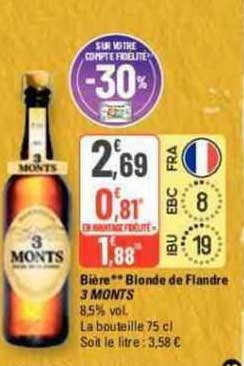 bière blonde de flandre 3 monts
