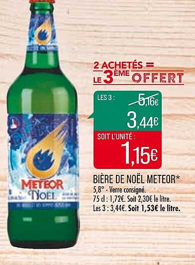 Bière De Noël Meteor 2 Achetés = Le 3ème Offfert