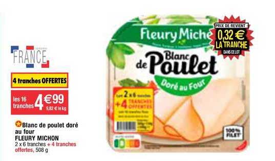 blanc de poulet doré au four fleury michon