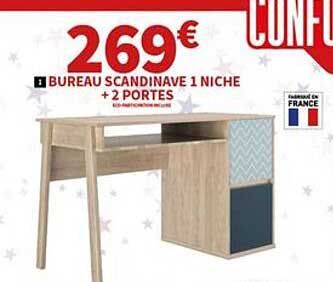 Bureau Scandinave 1 Niche + 2 Portes