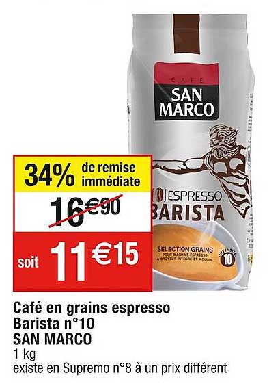 café en grains espresso barista n°10 san marco