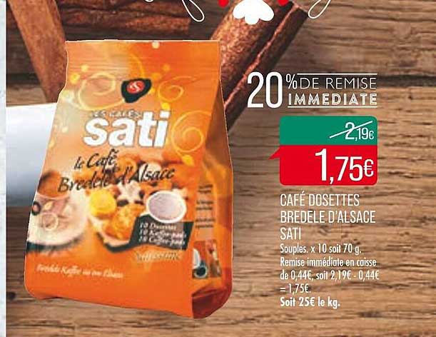 caffé dosettes bredele d'alsace sati 20% de remise immédiate