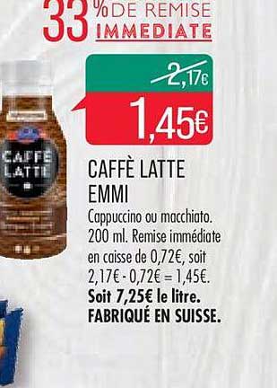 Caffè Latte Emmi 33% De Remise Immédiate