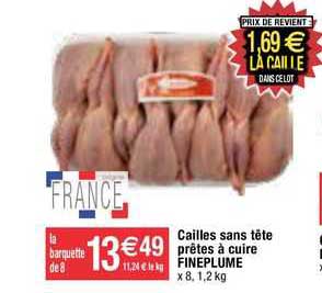 cailles sans tête prêtes à cuire fineplume