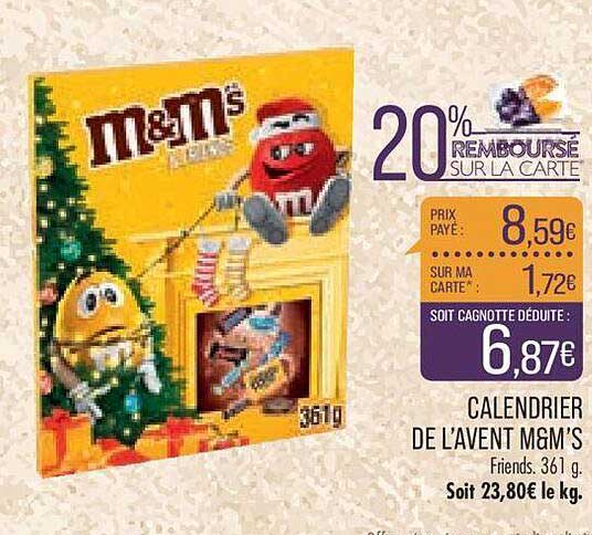 calendrier de l'avent m&m's