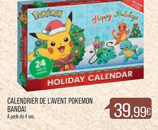 calendrier de l'avent pokemon bandai