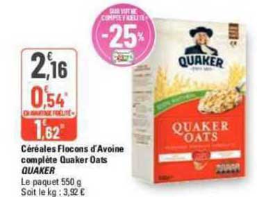 céréales flocons d'avoine complète quaker oats quaker