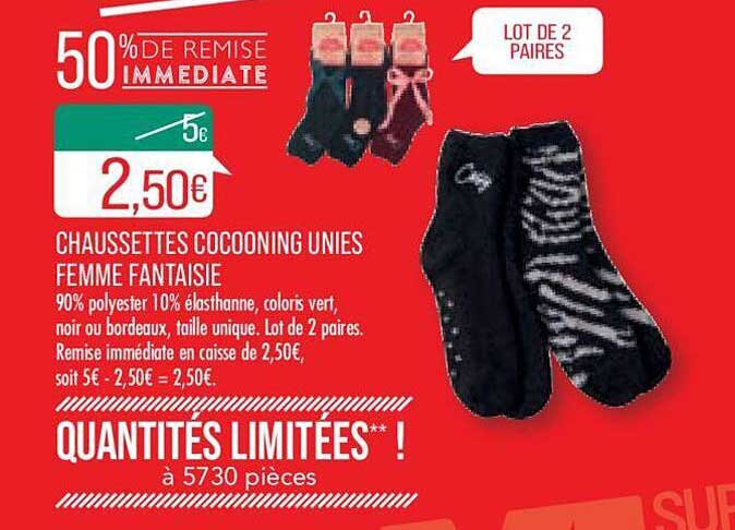 Chaussettes Cocooning Unies Femme Fantaisie