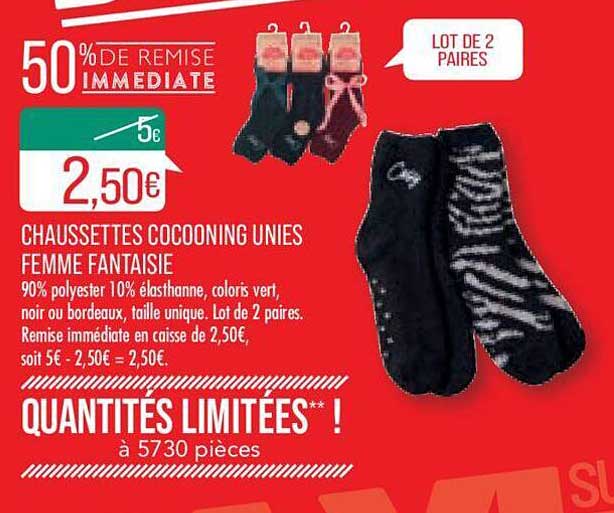 chaussettes cocooning unies femme fantaisie