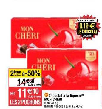 chocolat à la liqueur mon chéri