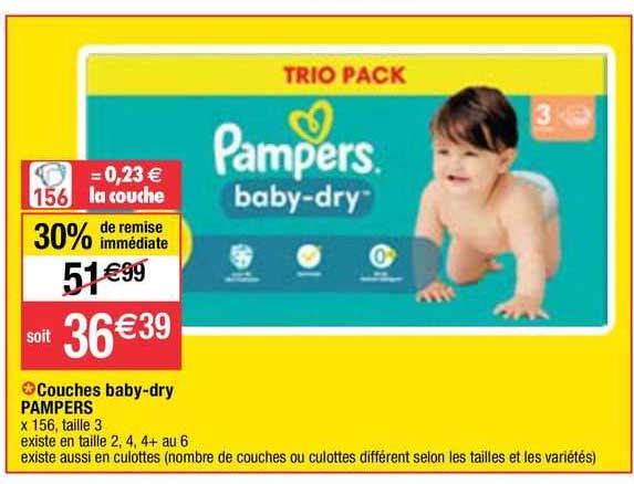 couches baby-dry pampers