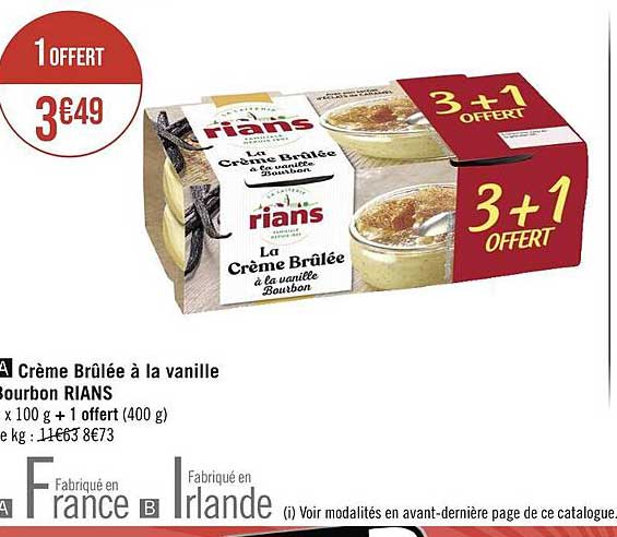 crème brûlée à la vanille bourbon rians