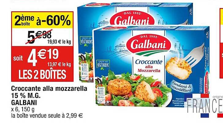 croccanta alla mozzarella 15% m.g. galbani