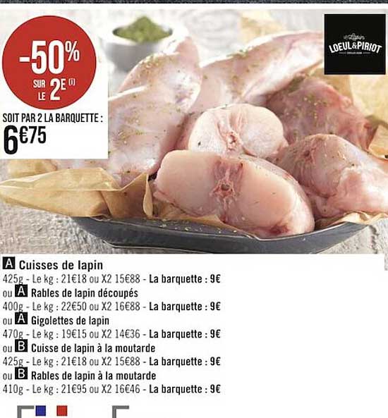 cuisses de lapin ou râbles de lapin découpés ou gigolettes de lapin ou cuisse de lapin à la moutarde ou râbles de lapin à la moutarde