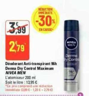 déodorant anti-transpirant 96h derma dry control maximum nivea men