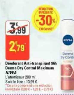 Déodorant Anti-transpirant 96h Derma Dry Control Maximum Nivea