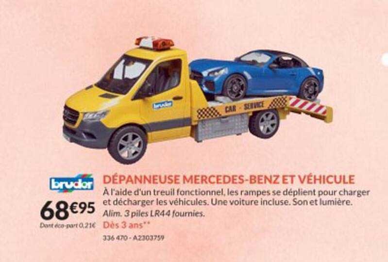 dépanneuse mercedes-benz et véhicule bruder