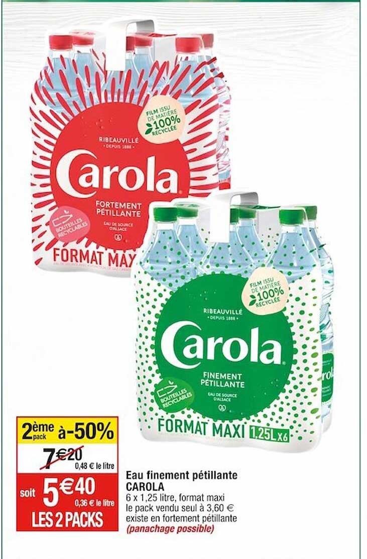 eau finement pétillante carola