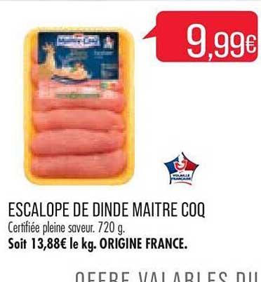 escalope de dinde maitre coq