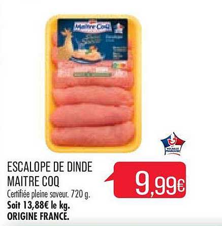 escalope de dinde maitre coq