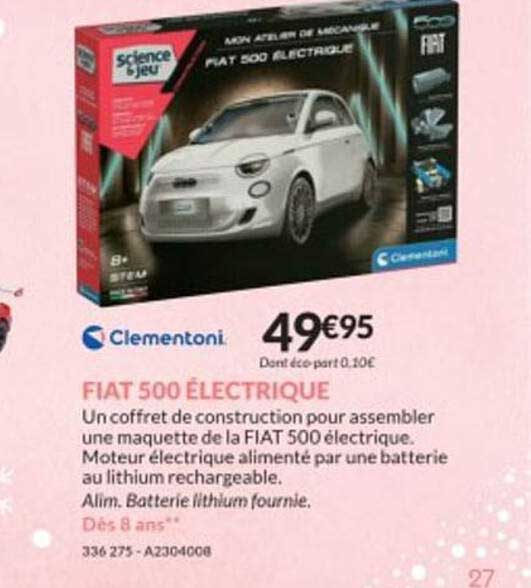 fiat 500 électrique clementoni