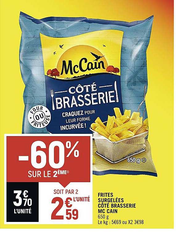 frites surgelées côté brasserie mc cain