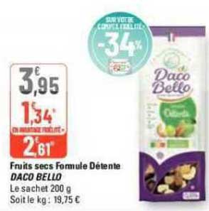 Fruits Secs Formule Détente Daco Bello