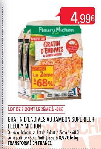 Gratin D'endives Au Jambon Supérieur Fleury Michon