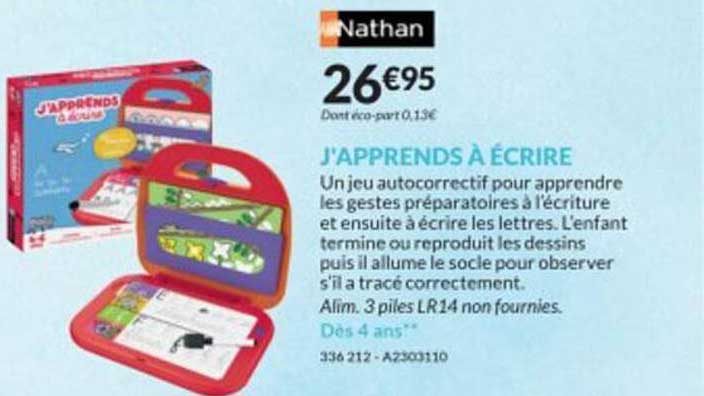 j'apprends à écrire nathan