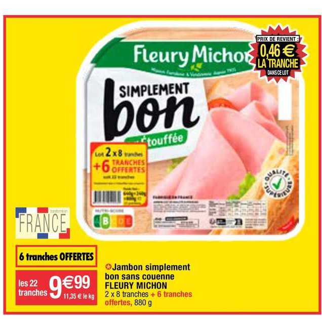 Jambon Simplement Bon Sans Couenne Fleury Michon