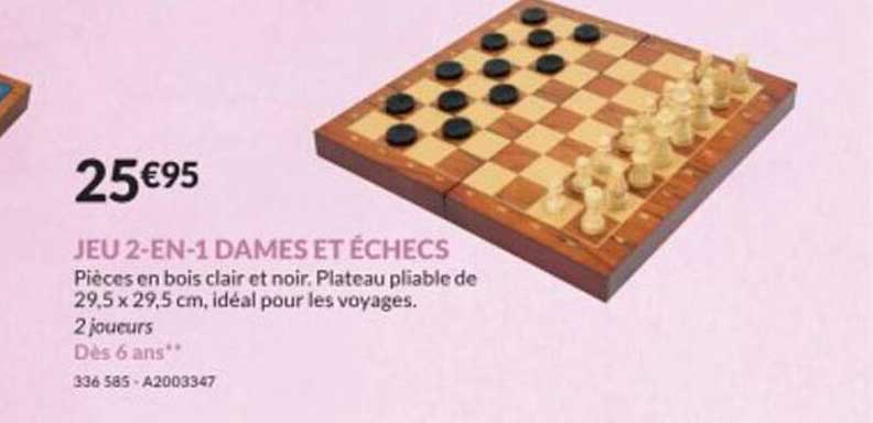 jeu 2-en-1 dames et échecs