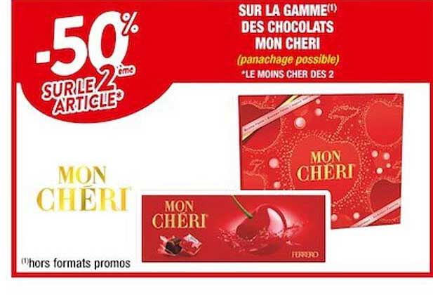 la gamme des chocolats mon chéri
