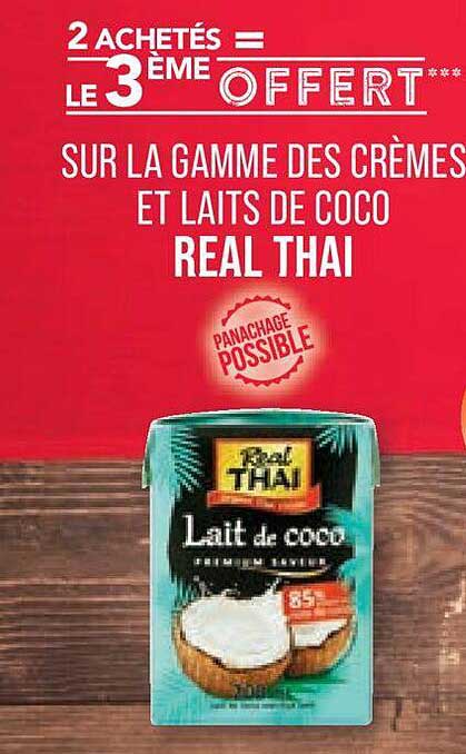 la gamme des crèmes et laits de coco real thaï