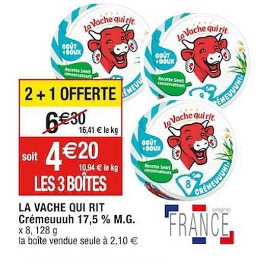 la vache qui rit crémeuuuh 17,5% m.g.