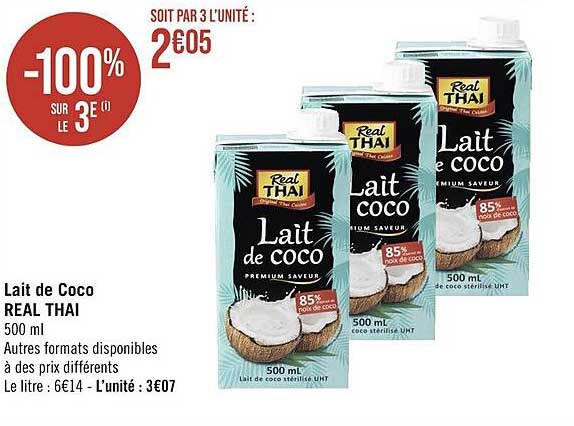 lait de coco real thaï