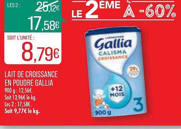 lait de croissance en pou dre gallia
