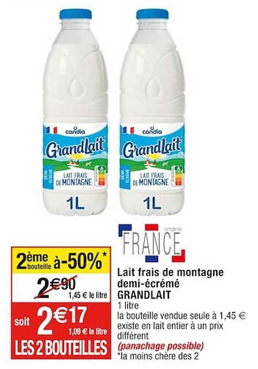 lait frais de montagne demi-écrémé grand lait